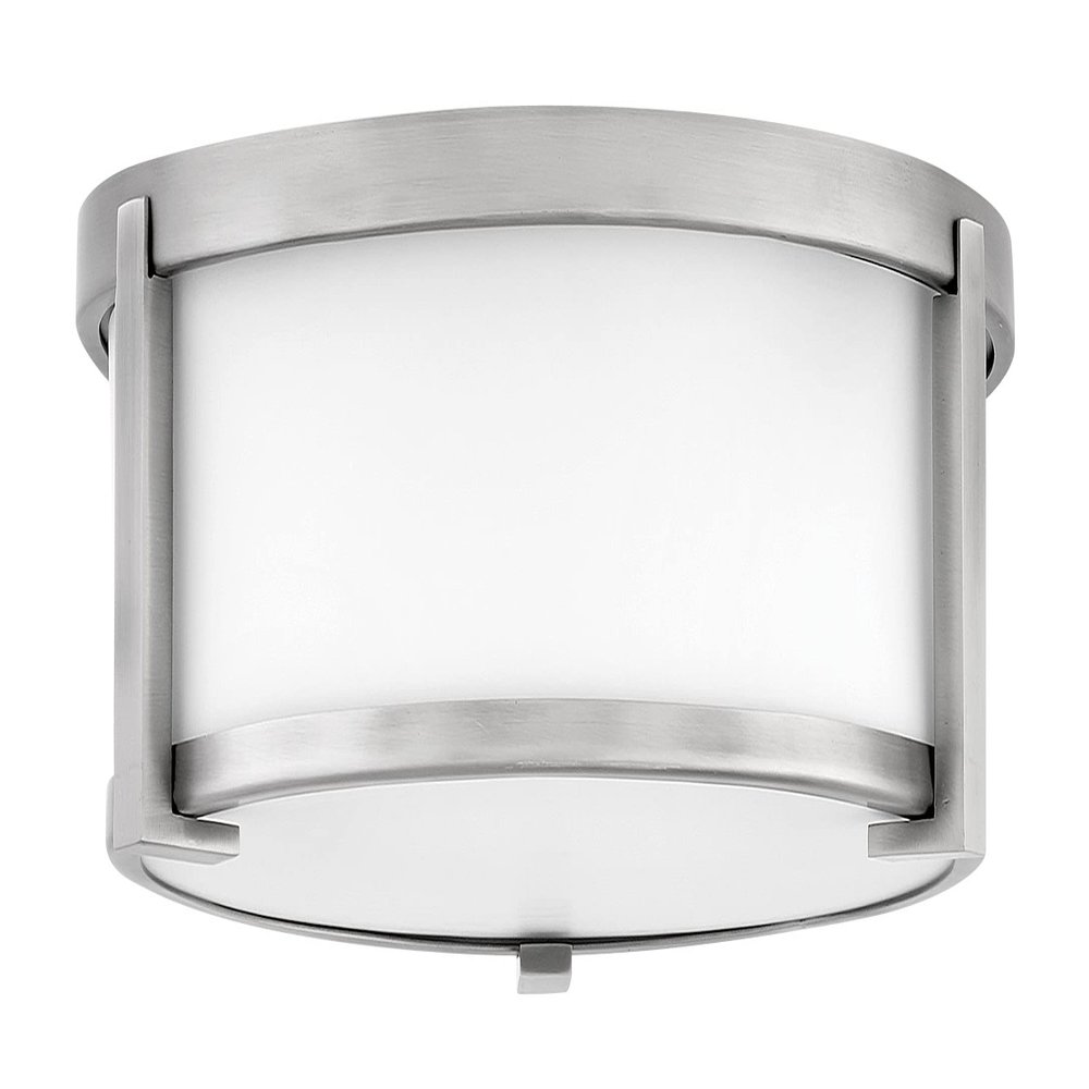 Hinkley Lowell Small Flush Mount Bathroom Ceiling Light, Antique Nickel