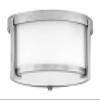 Hinkley Lowell Small Flush Mount Bathroom Ceiling Light, Antique Nickel view 1