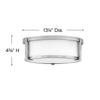 Hinkley Lowell Small Flush Mount Bathroom Ceiling Light, Antique Nickel view 4