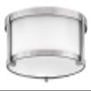 Hinkley Lowell Medium Flush Bathroom Ceiling Light, Antique Nickel/Opal view 1