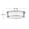 Hinkley Lowell Medium Flush Bathroom Ceiling Light, Antique Nickel/Opal view 4