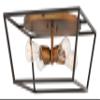 Hinkley Fulton Four Light Medium Flush Mount Light, Industrial, Ideal with Vintage Filament Bulbs, Bronze Finish with Heirloom Brass Accent view 1