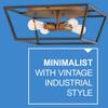 Hinkley Fulton Four Light Medium Flush Mount Light, Industrial, Ideal with Vintage Filament Bulbs, Bronze Finish with Heirloom Brass Accent view 3