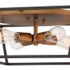 Hinkley Fulton Four Light Medium Flush Mount Light, Industrial, Ideal with Vintage Filament Bulbs, Bronze Finish with Heirloom Brass Accent view 4