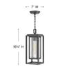 Hinkley Republic Medium Hanging Outdoor Lantern, Composite, Clear Seedy Glass Panes, Anti-Fading Finish, Oil Rubbed Bronze Finish view 3