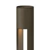 Hinkley Atlantis 12V Small Round Landscape Bollard, Aluminum, Etched Glass Lens, Modern, LED Bulb Included, Bronze Finish view 3