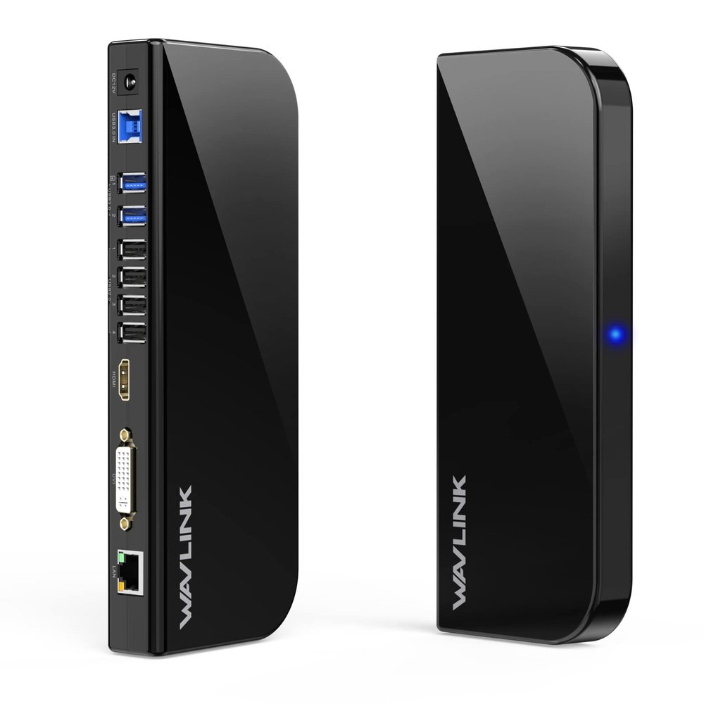 WAVLINK USB Laptop Docking Station Dual Monitors, DisplayLink Computer Dock for M1 M2 Mac and Windows, ChromeOS, Ubuntu 20.04/22.04 (HDMI & HDMI/DVI/VGA, 6xUSB Ports, LAN, Audio)