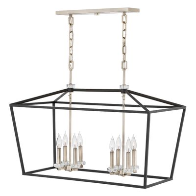Hinkley Stinson Collection Eight Light Linear Chandelier, Black