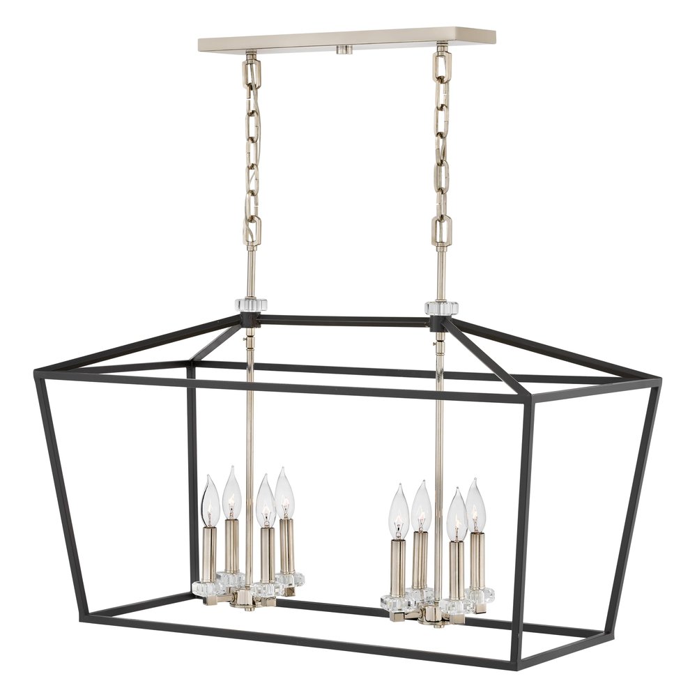 Hinkley Stinson Collection Eight Light Linear Chandelier, Black