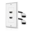 TNP HDMI Wall Plate - 2 Port HDMI Socket Plug Jack Outlet Decorative Face Plate Cover Mount Panel w/ 4K UHD ARC/eARC Ethernet Pass-Thru Support High Speed Extension Pigtail Coupler Cable view 1