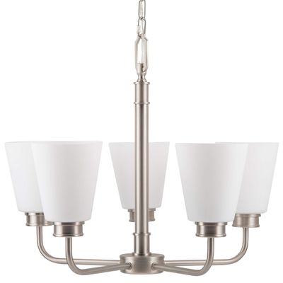 Linea di Liara Annata 5-Light Chandeliers for Dining Room Light Fixture Over Table Brushed Nickel Pendant Lighting Modern Kitchen Chandelier Light Fixtures, UL Listed