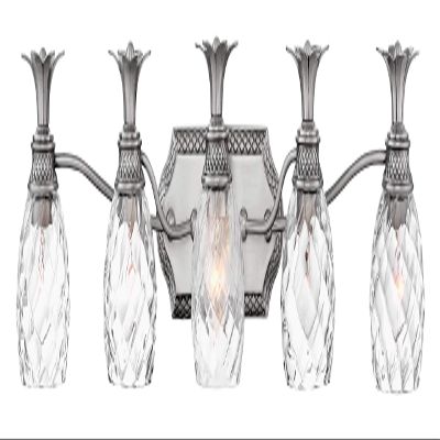 Hinkley Plantation Tropical Five Light Bathroom Vanity Fixture, Polished Antique Nickel