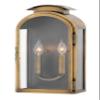 Hinkley Rowley Outdoor Medium Wall Mount Lantern, Light Antique Brass view 1