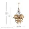 Fredrick Ramond Ensemble Medium Multi-Tier Chandelier - Thirteen Light, Includes (1) 4-in, (1) 6-in, (2) 12-in, and (1) 30-in Down Rods, Geometric, Dimmable - Brushed Bronze Finish view 2