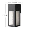 Hinkley Rook 12" Single Light Wall Mount Outdoor Lantern, Aluminum, Clear Seedy Glass, Modern, LED Included, Dark Sky Compliant, Satin Black Finish view 2