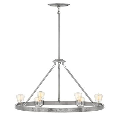 Hinkley Everett Collection Six Light Chandelier, Brushed Nickel