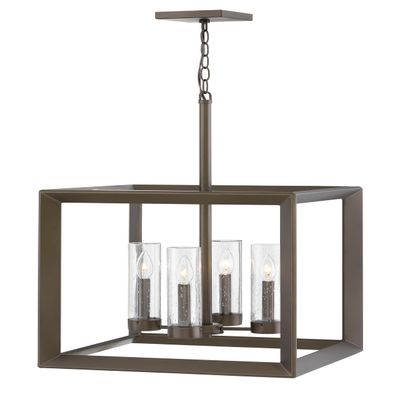 Hinkley Rhodes Medium Outdoor Hanging Lantern Pendant, Warm Bronze Finish