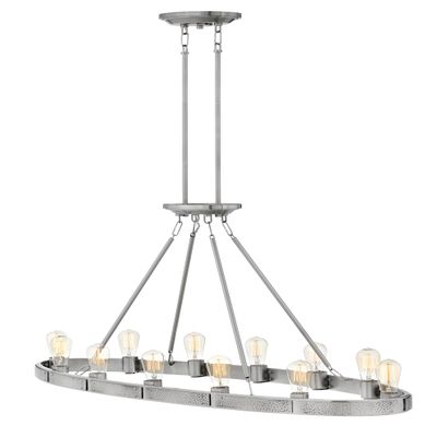 Hinkley Everett Collection Twelve Light Linear Chandelier, Brushed Nickel