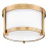 Hinkley Lowell 3243BR Medium Flush Mount Ceiling Light, Twist Lock System Keeps Fixture Flush with Ceiling, Damp-Rated for Bathrooms, Laundry Rooms, Brushed Bronze and Etched Opal Glass view 1