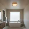 Hinkley Lowell 3243BR Medium Flush Mount Ceiling Light, Twist Lock System Keeps Fixture Flush with Ceiling, Damp-Rated for Bathrooms, Laundry Rooms, Brushed Bronze and Etched Opal Glass view 2