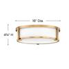 Hinkley Lowell 3243BR Medium Flush Mount Ceiling Light, Twist Lock System Keeps Fixture Flush with Ceiling, Damp-Rated for Bathrooms, Laundry Rooms, Brushed Bronze and Etched Opal Glass view 4