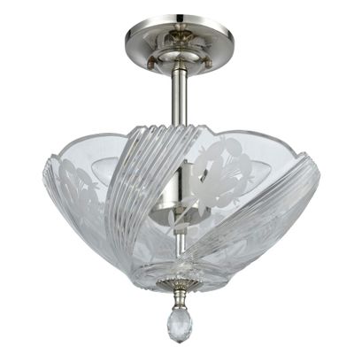 Dale Tiffany GH60717PC Grove Park Flush Mount Ceiling Light, 13", Crystal