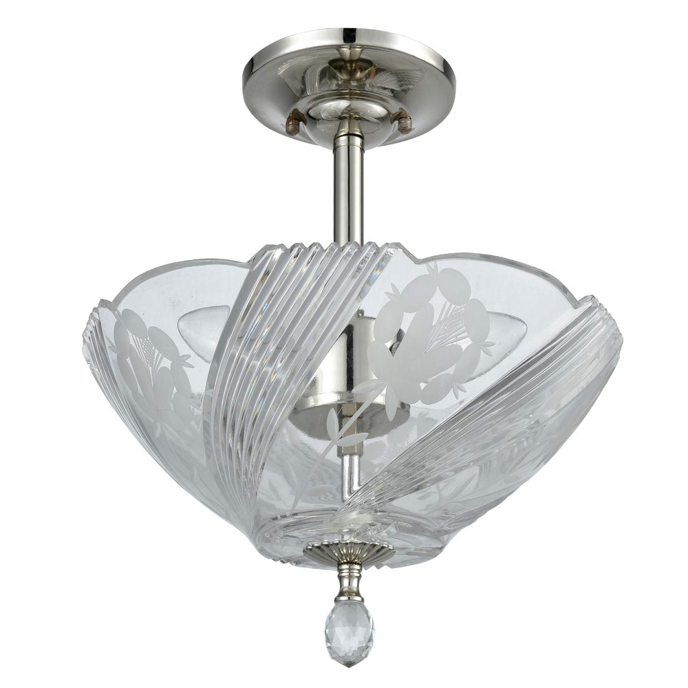 Dale Tiffany GH60717PC Grove Park Flush Mount Ceiling Light, 13", Crystal