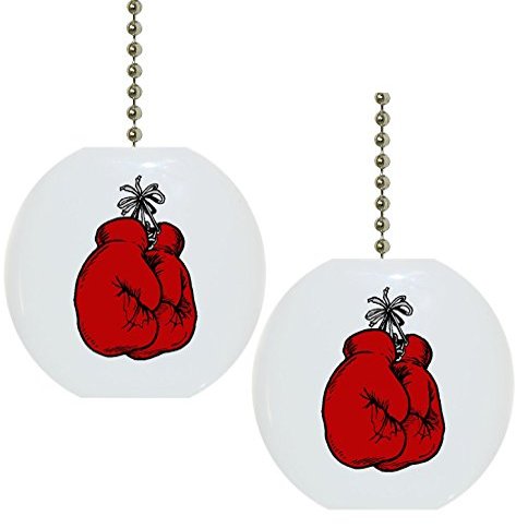 Set of 2 Boxing Gloves Solid Ceramic Fan Pulls