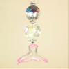 Pink Glittery Mermaid Tail and Iridescent Clear & Pink Faceted Glass Ceiling Fan Pull Chain view 1