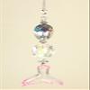 Pink Glittery Mermaid Tail and Iridescent Clear & Pink Faceted Glass Ceiling Fan Pull Chain view 2