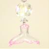Pink Glittery Mermaid Tail and Iridescent Clear & Pink Faceted Glass Ceiling Fan Pull Chain view 3