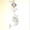 Trace Ellements Purple-Blue Iridescent Faceted Glass Heart, Water Bubble and Silvery Metal Mermaid Ceiling Fan Pull Chain view 1