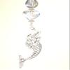 Trace Ellements Purple-Blue Iridescent Faceted Glass Heart, Water Bubble and Silvery Metal Mermaid Ceiling Fan Pull Chain view 3