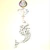 Trace Ellements Purple-Blue Iridescent Faceted Glass Heart, Water Bubble and Silvery Metal Mermaid Ceiling Fan Pull Chain view 4
