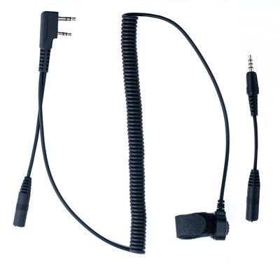 BTECH Universal 2-Pin K1 to 3.5mm Audio Adapter with One-Touch PTT  Premium Compatibility with BaoFeng, Kenwood Radios & 3.5mm Headsets with in-Line Mics