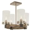 Minka Lavery 4637-106 Bridlewood Semi-Flush, 0-Light, 0 Total Watts, 15.75-in H x 13.75-in W, Stone Grey w/Brushed Nickel view 1