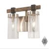 Minka Lavery 4632-106 Bridlewood Vanity Bath Light, 2-Light, 120 Total Watts, 14-in H x 8.75-in W, Stone Grey w/Brushed Nickel view 4