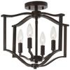 Minka Lavery Semi Flush Mount Ceiling Light 4656-579 Elyton Lighting Fixture, 4-Light 240 Watts, Downton Bronze view 1