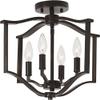 Minka Lavery Semi Flush Mount Ceiling Light 4656-579 Elyton Lighting Fixture, 4-Light 240 Watts, Downton Bronze view 3