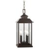 The Great Outdoors Miner's Loft Oil Rubbed Bronze Outdoor 4-Light Hanging Light with Gold Highlights 72594-143C view 1