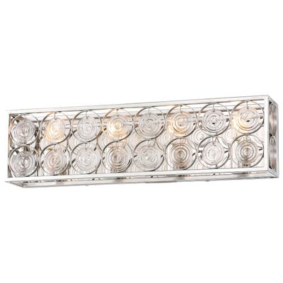 Minka-Lavery Culture Chic 4 Light Bath in Catalina Silver Finish with Clear Ripple Glass with Reflective Backplate