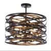Minka Lavery 4671-111 Vortic Flow Semi-Flush, 5-Light, 300 Total Watts, 20-in H x 9-in W, Dark Bronze with Mosaic Gold Interior view 2