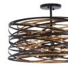 Minka Lavery 4671-111 Vortic Flow Semi-Flush, 5-Light, 300 Total Watts, 20-in H x 9-in W, Dark Bronze with Mosaic Gold Interior view 3