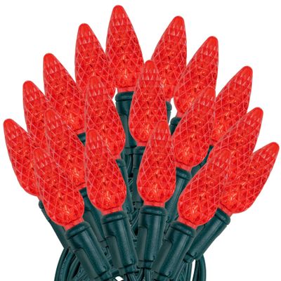 Novelty Lights 50FT 100 LED C6 Red Outdoor Christmas String Lights, UL