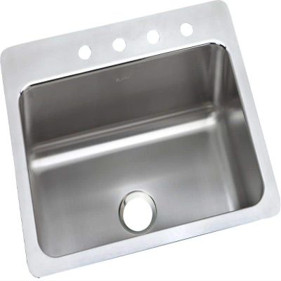 Elkay LSR27221 18 Gauge Stainless Steel 27" x 22" x 8" Single Bowl Dual/Universal Mount Kitchen Sink with 1 Faucet Hole