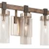 Minka Lavery 4633-106 Bridlewood Vanity Bath Light, 3-Light, 180 Total Watts, 22.5-in H x 8.75-in W, Stone Grey w/Brushed Nickel view 3