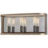 Minka-Lavery Marsden Commons 3 Light Bath in Smoked Iron Finish with Aged Gold with Reflective Backplate view 1