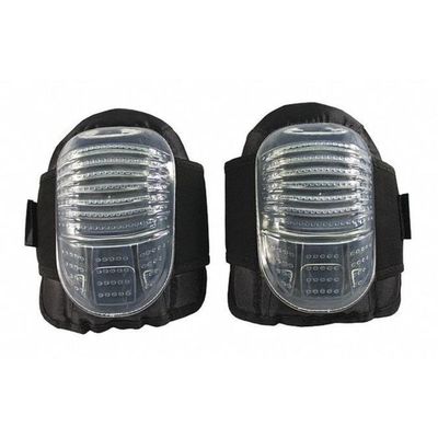 PIP 291-130 Clear Flat Cap Gel Knee Pads, Large, Black