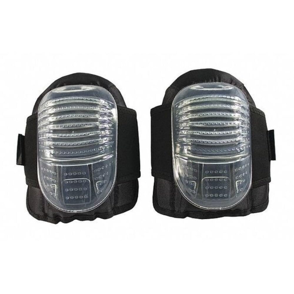 PIP 291-130 Clear Flat Cap Gel Knee Pads, Large, Black