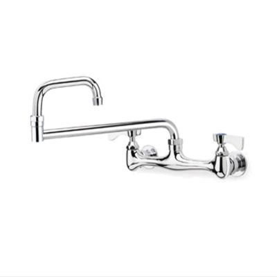 Krowne 12-824L Commercial Silver Series, 8" Center Wall Mount Faucet, 24" Jointed Spout, Low Lead, 1/4 Turn Ceramic Valves, 1/2" NPT Female Inlets